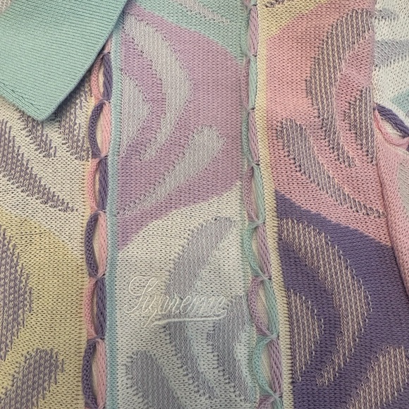 Supreme Pink and Yellow Polo Shirt with Retro Design - Picture 3 of 5